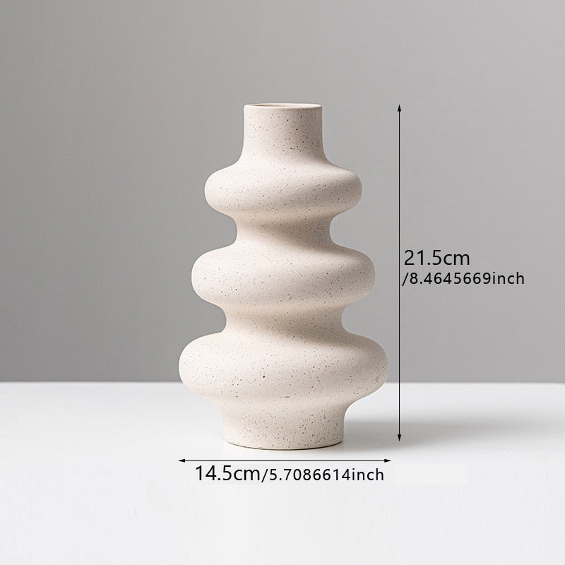 Vase en céramique beige Aima