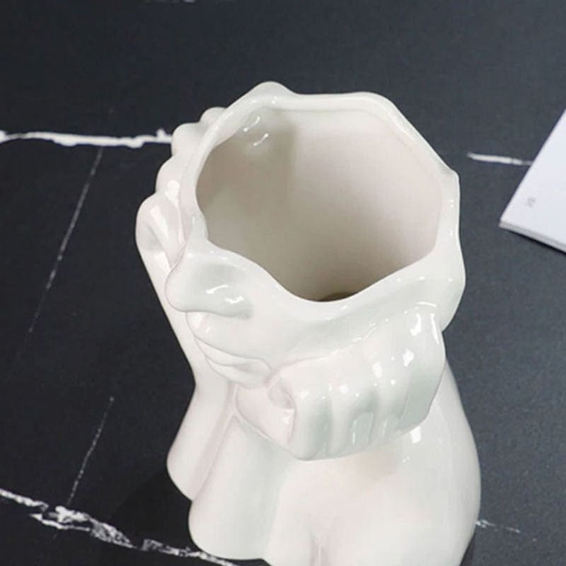 Vase buste en céramique blanc cassé Aima