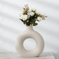 Vase circulaire en céramique beige Aima