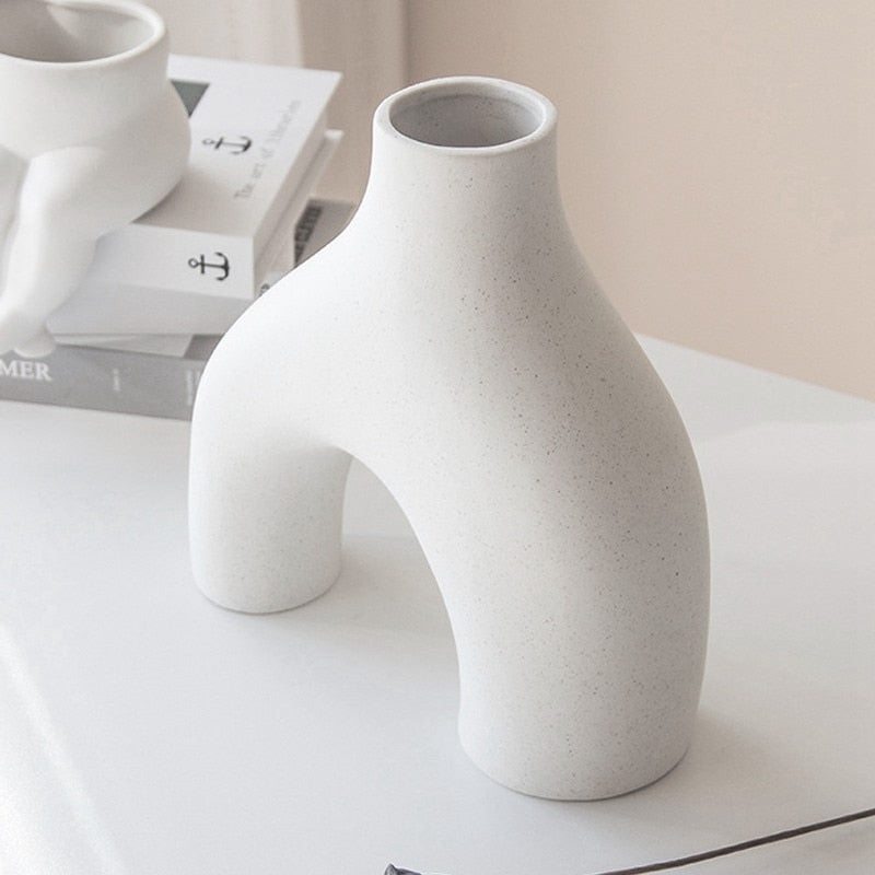 Vase en céramique blanc Aima