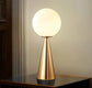 Lampe doré en laiton boule blanche Ony