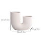 Vase en forme de U en céramique beige Aima